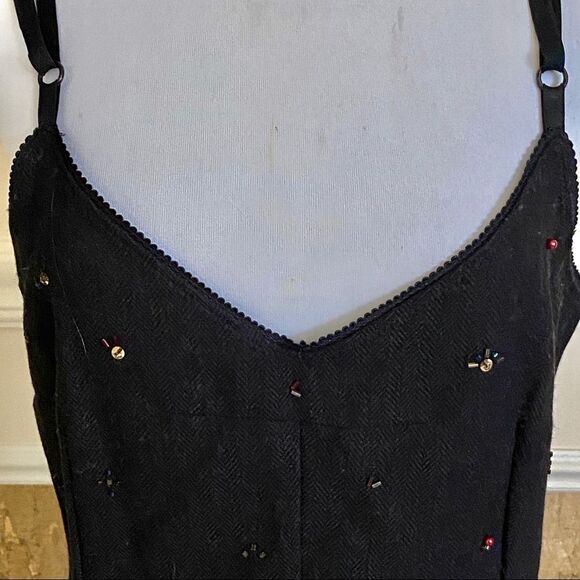 DOLCE & GABANA gray beaded wool midi dress M - Picture 8 of 16